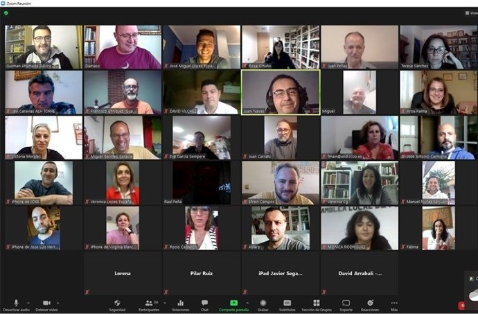 Reunión por videoconferencia de IU en Málaga
