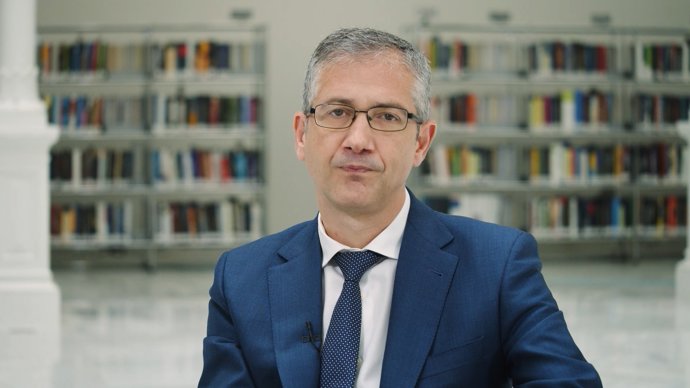 El gobernador del Banco de España, Pablo Hernández de Cos, en un mensaje que acompaña al Informe Anual de 2020.