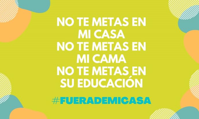 Cartel de la campaña del Foro de la Familia #Fuerademicasa