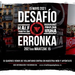 Cartel del VI Half Triatlón Pamplona