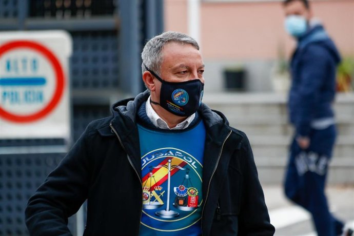 Archivo - El secretario general de JUPOL, José María García, en una concentración convocada por el sindicato 