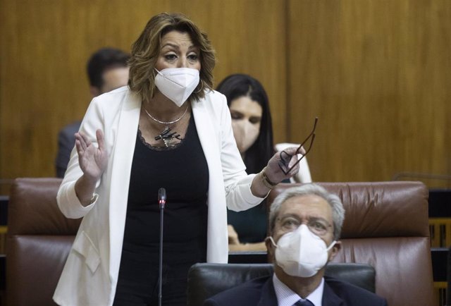 La secretaria general del PSOE-A, Susana Díaz, en una foto de archivo en el Pleno del Parlamento andaluz.