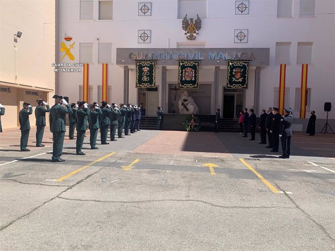 La Guardia Civil en Málaga homenajea a agentes fallecidos en la conmemoración del 177 aniversario de su fundación