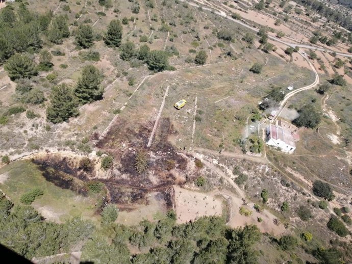 Incendio agrícola en un terreno del municipio de Sant Josep.