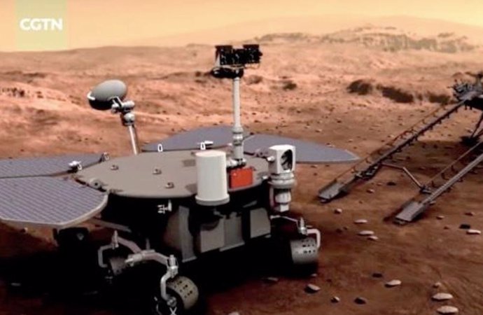Archivo - Ilustración artística del rover chino en Marte