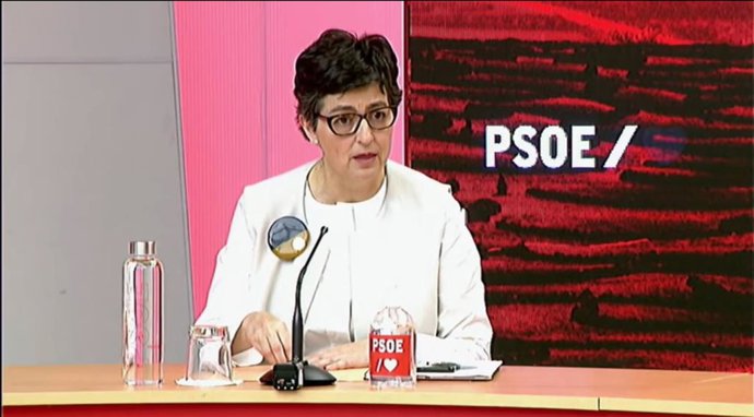 La ministra de Asuntos Exteriores, Unión Europa y Cooperación, Arancha González-Laya, durante un acto del PSOE en Ferraz
