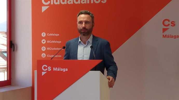 Guillermo Díaz, responsable de Comunicación de Cs en Andalucía y diputado andaluz en el Congreso, en rueda de prensa