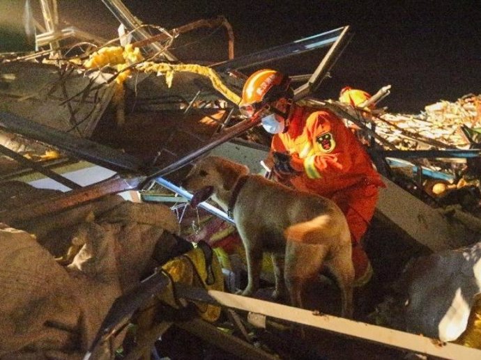 Servicios de rescate buscan supervivientes de un tornado en la provincia china de Hubei