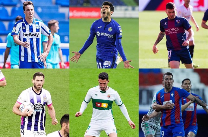 Archivo - Alavés, Getafe, Huesca, Real Valladolid, Elche y Eibar pelean por evitar el descenso