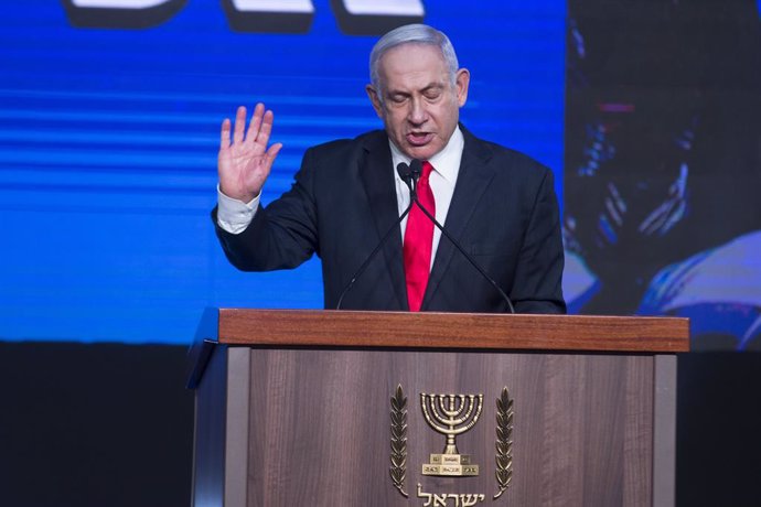 Archivo - El primer ministro de Israel durante un acto de campaña de las pasadas elecciones en Israel
