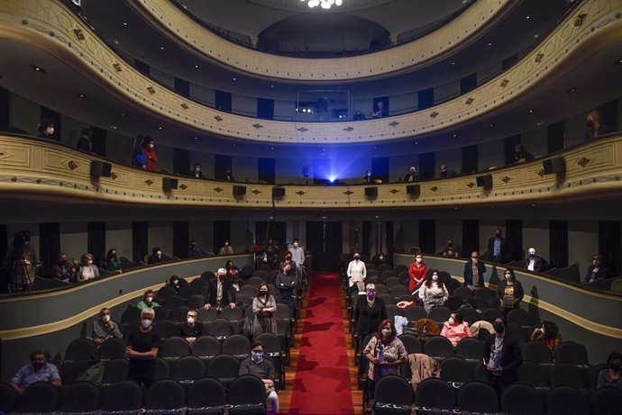 Teatro Principal de Santiago de Compostela durante los Premios Follas Novas do Libro Galego 2021.