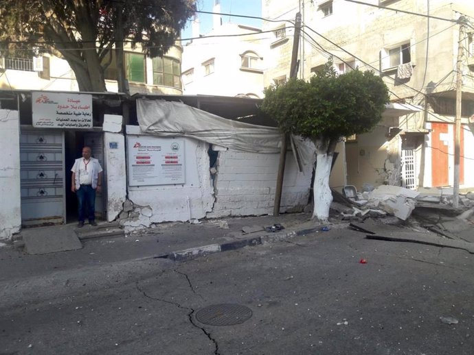 Daños en una clínica de MSF en Gaza