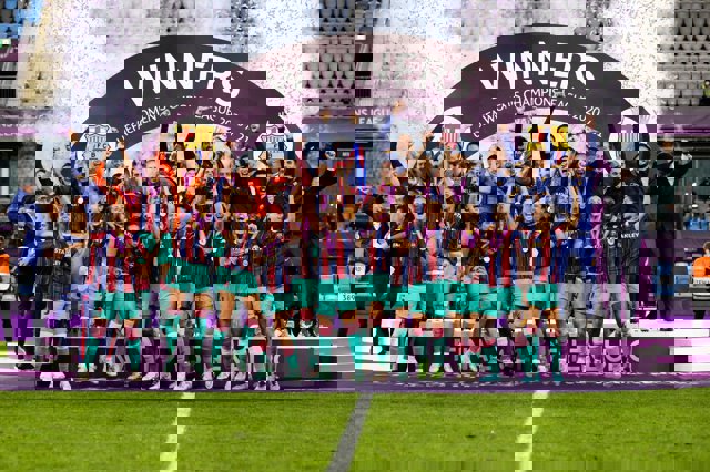 El Barça Femení celebra la Liga de Campeones femenina 2021 conquistada en Gotemburgo tras ganar al Chelsea (0-4)