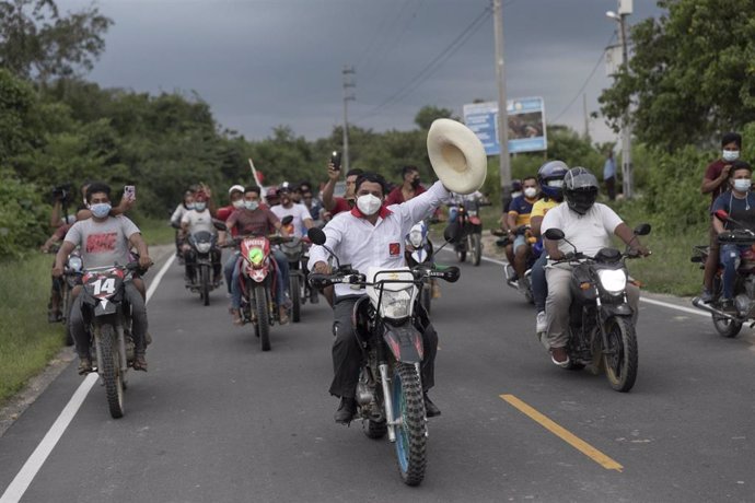 El candidato presidencial peruano Pedro Castillo