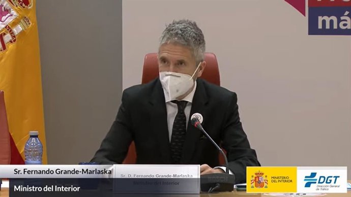 El ministro del Interior, Fernando Grande-Marlaska, en la jornada organizada por la DGT este lunes, enmarcada dentro de la VI Semana Mundial de la Seguridad Vial organizada por Naciones Unidas y que este año se dedica a los 30 km/h en las ciudades