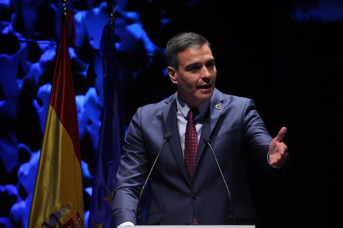 El presidente del Gobierno, Pedro Sánchez, interviene en la inauguración del IV Congreso Iberoamericano del Consejo Empresarial Alianza por Iberoamérica (CEAPI), a 17 de mayo de 2021, en Madrid, (España). El encuentro, que se celebra el 17 y 18 de mayo,