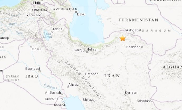 Terremoto de magnitud 5,5 en la escala de Richter en Irán