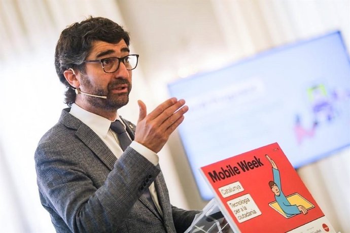 El conseller de Políticas Digitales y Administración Pública de la Generalitat, Jordi Puigneró, durante su intervención.
