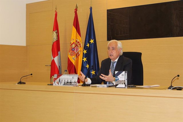 El presidente del Tribunal Superior de Justicia de Castilla y León, José Luis Concepción, durante la presentación de la memoria correspondiente al año 2020.