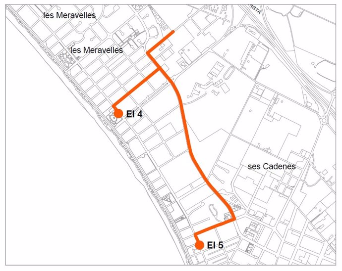 Mapa de donde este lunes han comenzado las obras de renovación integral del sistema de saneamiento de la zona Playa de Palma.