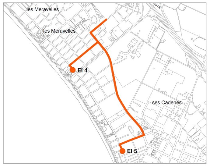 Mapa de donde este lunes han comenzado las obras de renovación integral del sistema de saneamiento de la zona Playa de Palma.