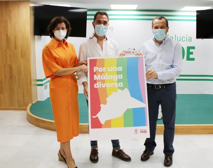 Jose Luis Ruiz Espejo, Rosa del Mar Rodriguez y Nicolas Fernandez (PSOE) sobre Dia contra LGTBIfobia