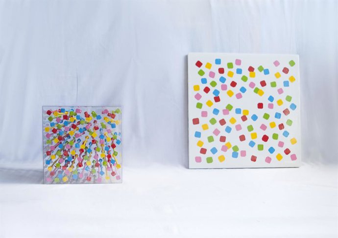 Archivo - Obra de la exposición 'Estructuras y sistemas' de la Galería Juan Silió