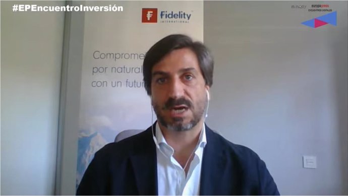 El director de ventas para España y Portugal de Fidelity, Óscar Esteban, en un encuentro organizado por Europa Press.