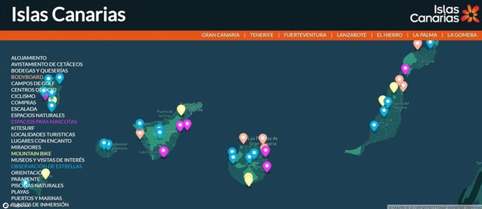 Canarias estrena su presencia en Fitur ofreciendo a los visitantes la geolocalización de sus recursos turísticos