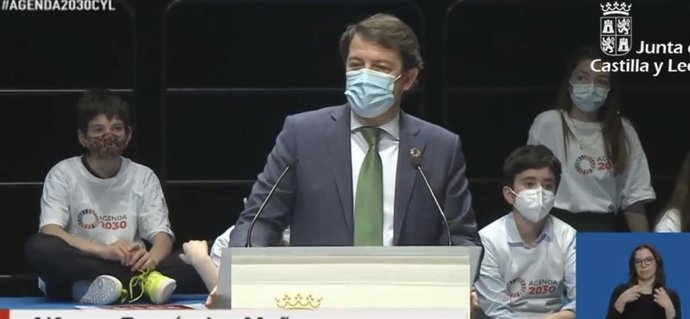 Captura de la intervención de Mañueco en el Foro 'Compromiso 2030'.