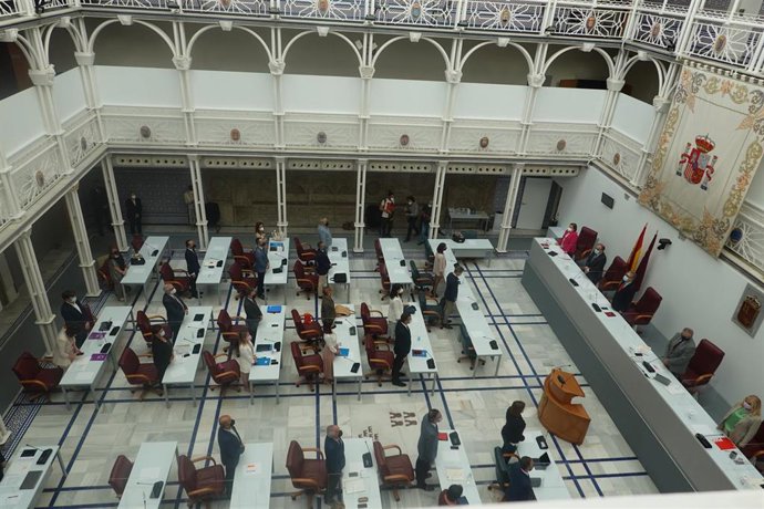 Imagen del pleno en la Asamblea Regional para el debate de totalidad del proyecto de ley de presupuestos generales de la Comunidad Autónoma para el año 2021
