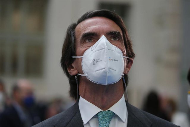 El expresidente del Gobierno y presidente del IADG, José María Aznar, durante el acto de entrega de las Medallas de Honor, Oro y Plata del Ayuntamiento de Madrid con motivo de la festividad de San Isidro, a 15 de mayo de 2021, en Madrid (España). 