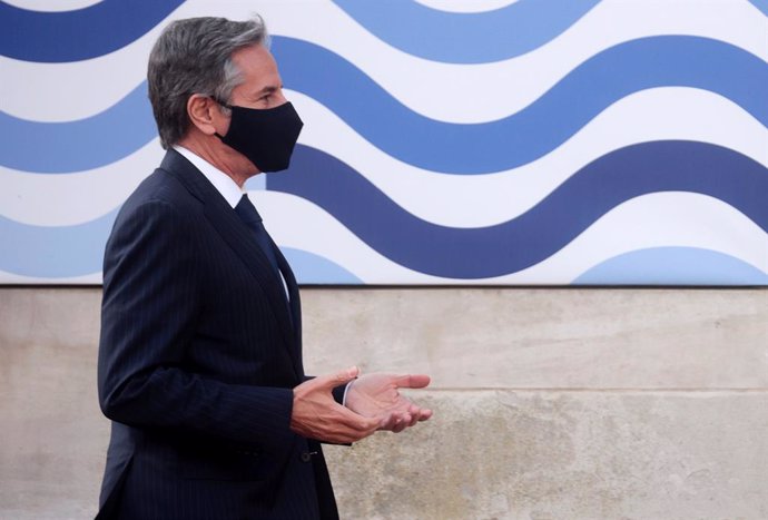 05 May 2021, United Kingdom, London: US Secretary of State Antony Blinken arrives at the Lancaster House ahead of talks at the G7 Foreign and Development Ministers meeting. Photo: Hannah Mckay/PA Wire/dpa