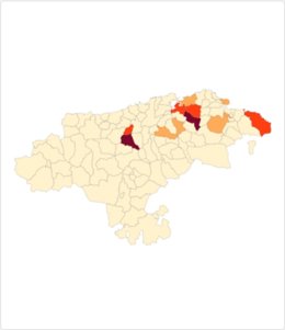 Semáforo Covid en Cantabria: Los municipios en tonos más oscuros son aquellos con mayor riesgo