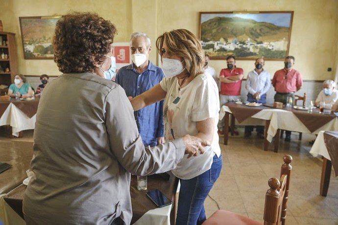 Susana Díaz, en un acto con militantes en Dalías (Almería)