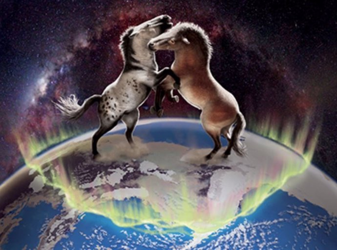 Los caballos antiguos cruzaron el puente terrestre de Bering en ambas direcciones entre América del Norte y Asia varias veces durante el Pleistoceno.