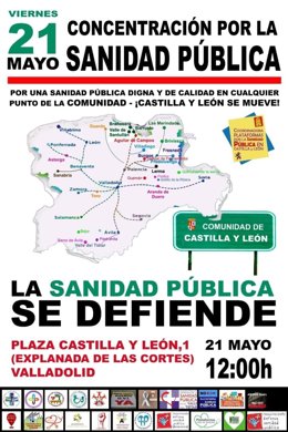 Convocatoria de concentración por la Sanidad Pública en Valladolid.