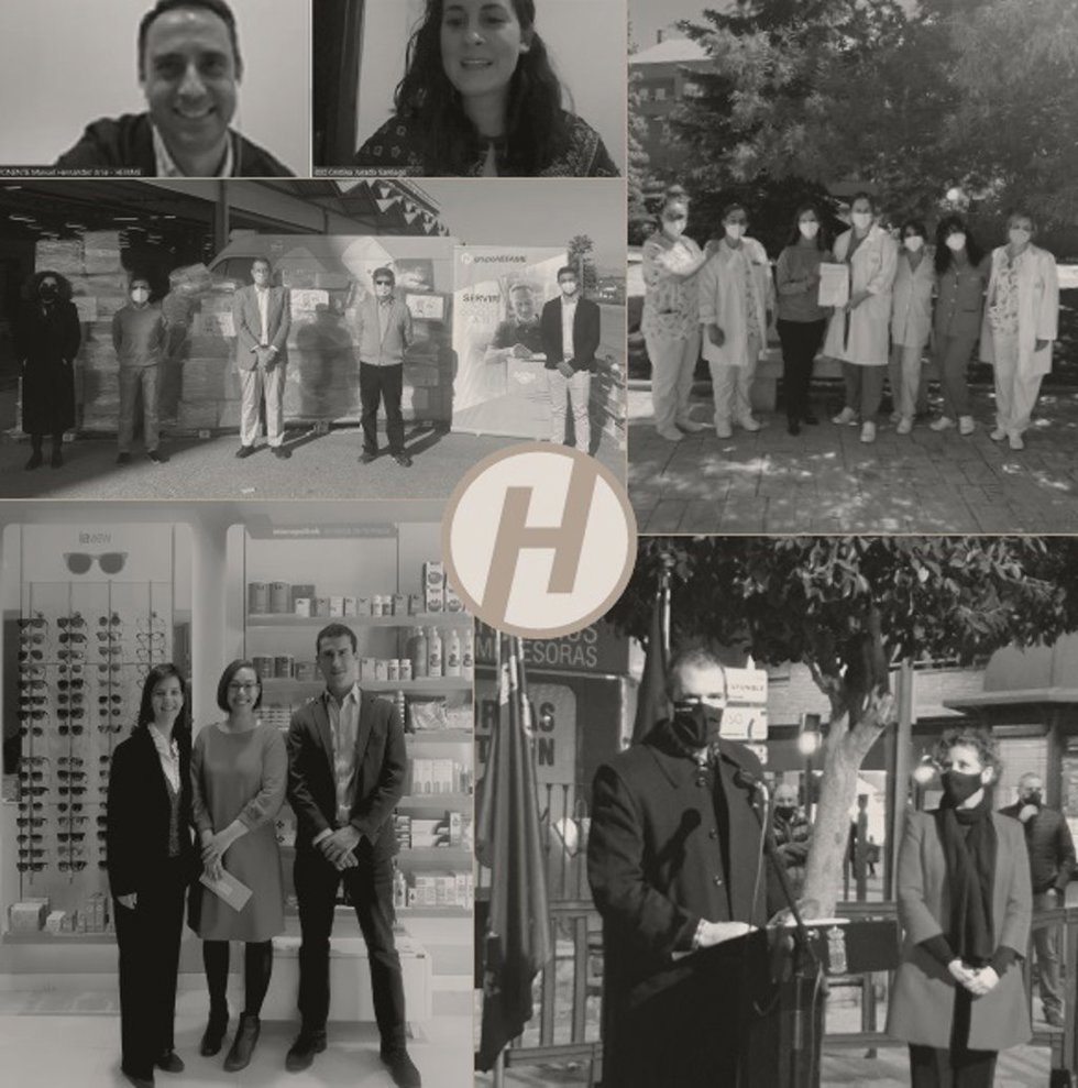 Collage que refleja las actuaciones solidarias de Hefame