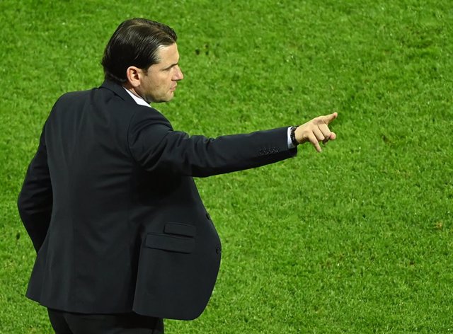 Archivo - FILED - 25 February 2021, North Rhine-Westphalia, Leverkusen: Young Boys coach Gerardo Seoane gives instructions to his players during the UEFA Europa League round of 32, second leg soccer match between Bayer 04 Leverkusen and BSC Young Boys a