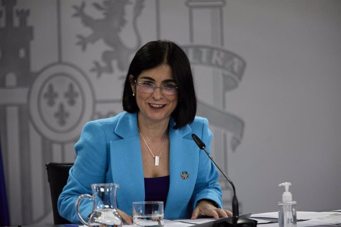 La ministra de Sanidad, Carolina Darias comparece en una rueda de prensa posterior a la reunión del Consejo Interterritorial del Sistema Nacional de Salud (CISNS), en una foto de archivo