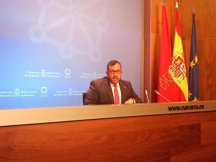 Archivo - El portavoz del Gobierno foral, Javier Remírez.