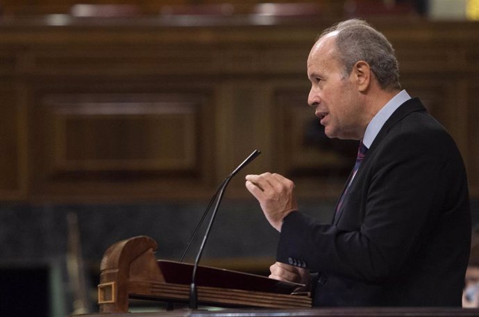 El ministro de Justicia, Juan Carlos Campo, interviene en una sesión de control al Gobierno en el Congreso de los Diputados