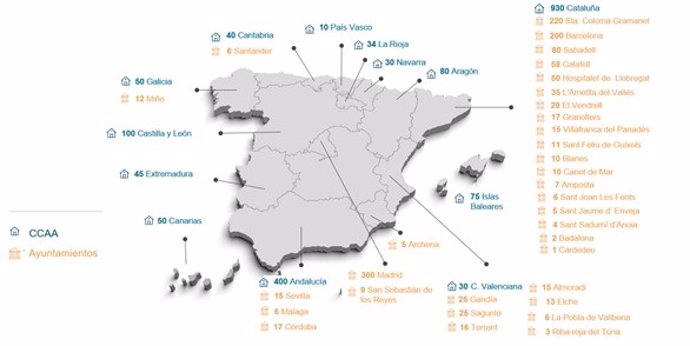 Sareb cede temporalmente siete viviendas para fines sociales al Ayuntamiento de Amposta (Tarragona)