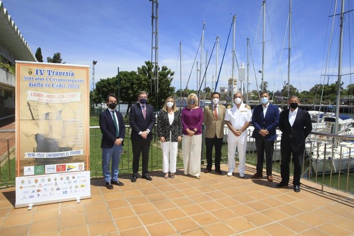 La consejera de Fomento, Infraestructuras y Ordenacion del Territorio, Marifrán Carazo, presenta la Travesía Lisboa-Andalucía-Ceuta que comenzará el 22 de julio.