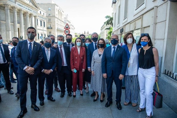 Gema Igual en la concentración de alcaldes del PP en Madrid