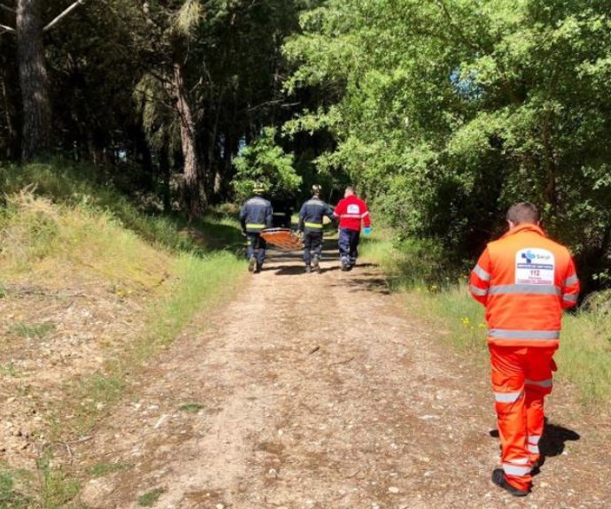 Un momento del rescate en Tudela.