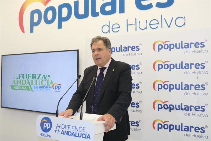 El presidente del Comité Organizador (COC) del XVI Congreso Provincial del PP de Huelva, Juan Carlos Duarte.