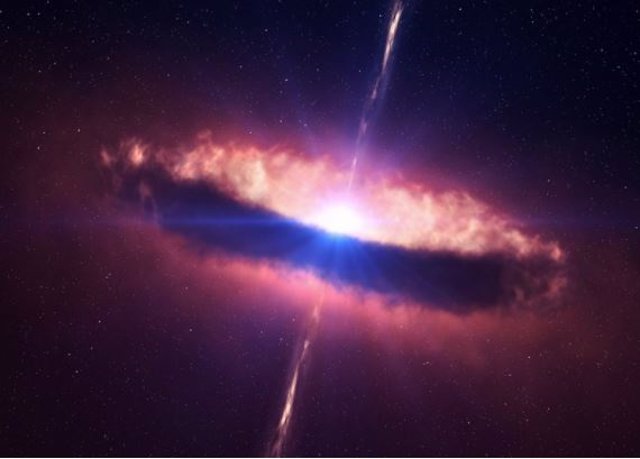 Un cuásar: la fuente de luz persistente más luminosa del universo