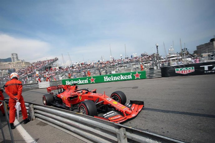 Archivo - Ferrari en el GP Mónaco 2019