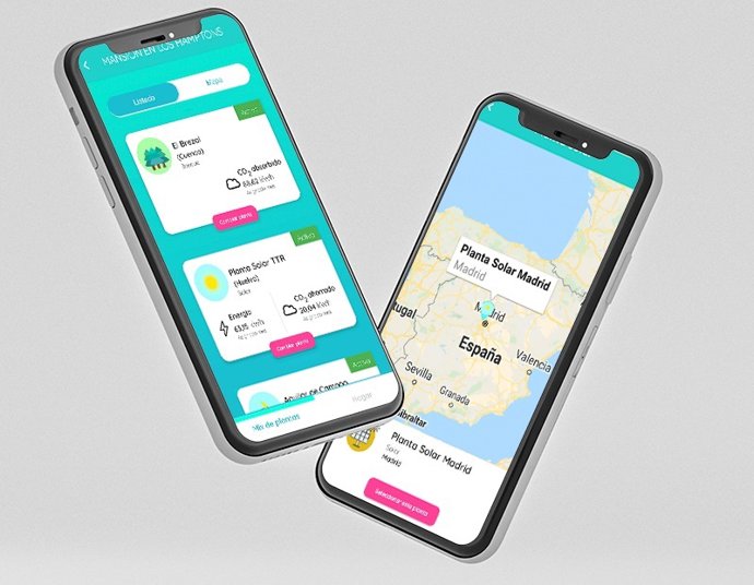 Pantalla de selección de plantas y sumideros de CO2